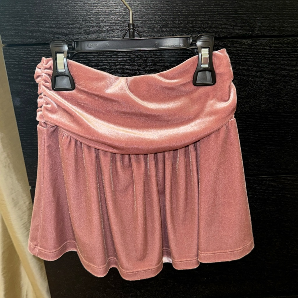 Nwot Pink Velvet Skirt